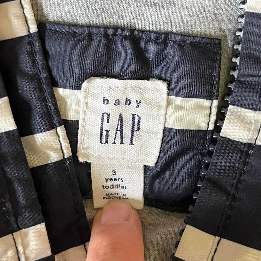 Gap Baby Half Zip Hoodie with Kangaroo Pocket Size 3